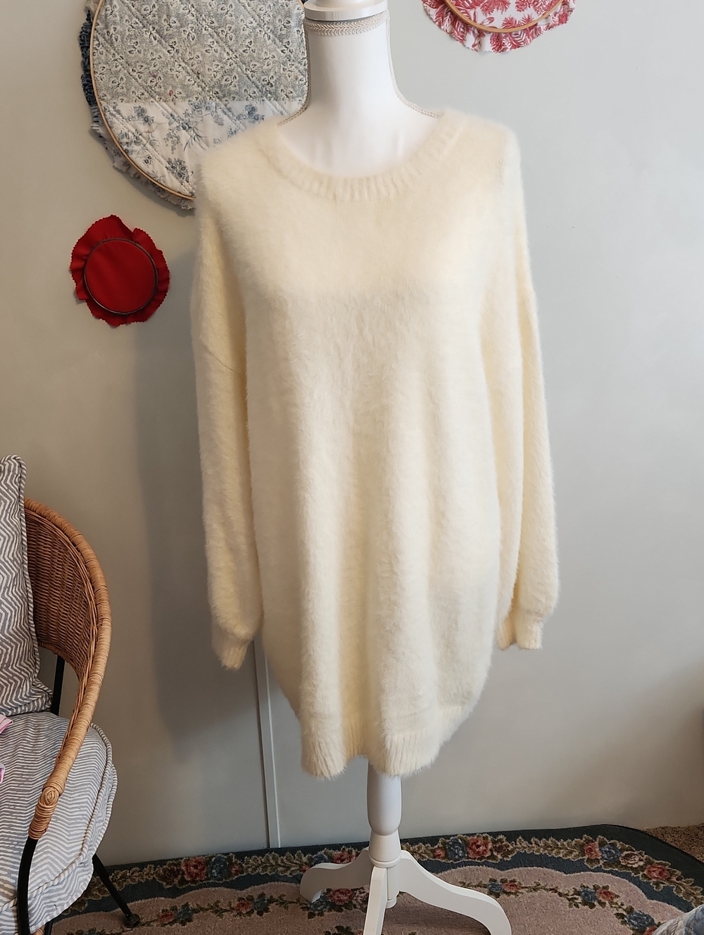 Cream Oversized Cozy Knit Sweater